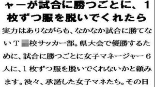 【新着同人誌】サッカー部の女子マネージャーが試合に勝つごとに、1枚ずつ服を脱いでくれたらのトップ画像