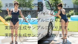 【新着同人誌】0004 自宅のプールついでに競泳水着姿で洗車するママさんのトップ画像