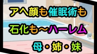 【新着同人誌】アヘ顔も催●術も石化も〜ハーレム母・姉・妹のトップ画像
