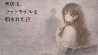 【新着同人誌】閉店後、カットモデルを頼まれた夜 ―少しだけのはずが―のトップ画像