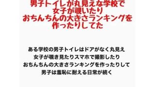 【新着同人誌】男子トイレが丸見えな学校で、女子が覗いたりおちんちんの大きさランキングを作…のトップ画像